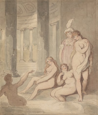 Nymphs at a Roman Bath by Thomas Rowlandson